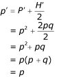 vzorec p